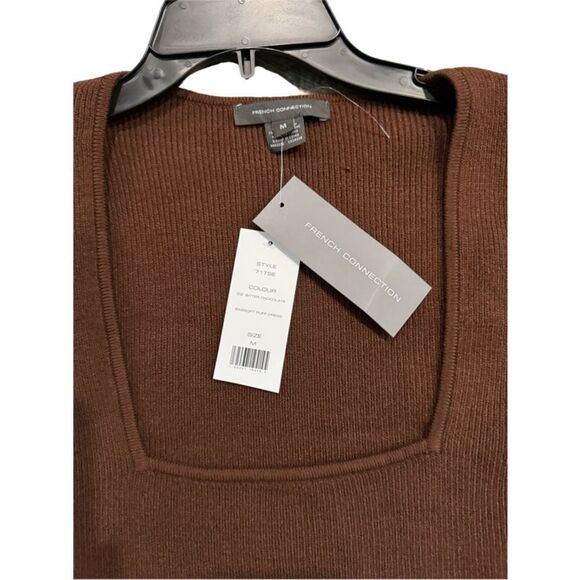 NWT French Connection Baby Soft Puf sleeve Bodycon dress Medium MSRP $187 - Picture 7 of 9